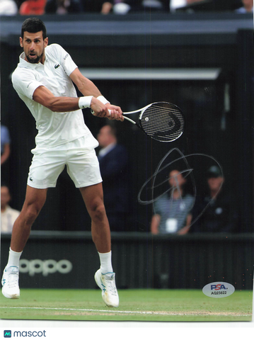 Novak Djokovic Signed Wimbledon Tennis 8x10 Photo PSA Autographed