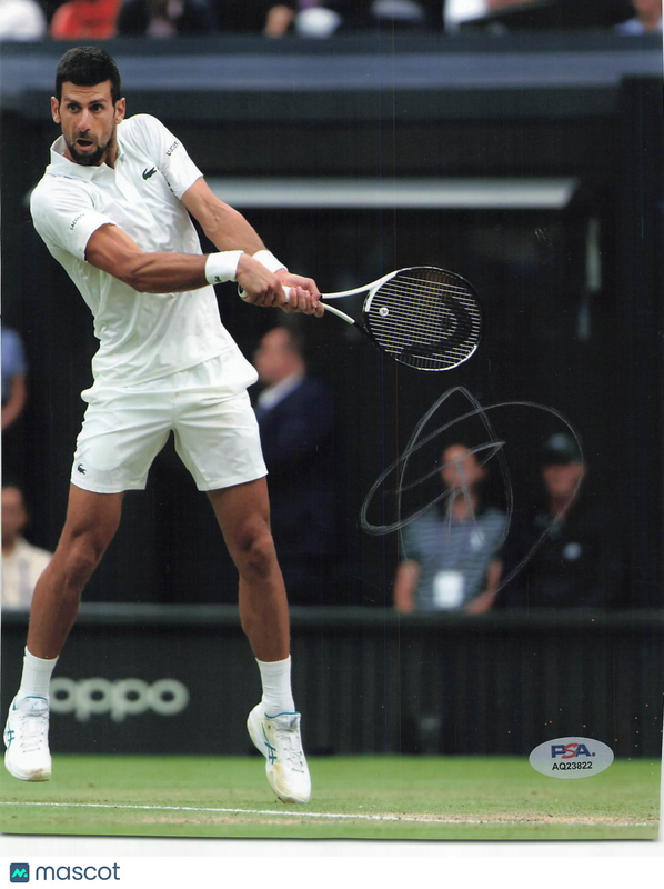 Novak Djokovic Signed Wimbledon Tennis 8x10 Photo PSA Autographed