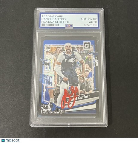 2023-24 Panini Donruss Optic #138 Daniel Gafford Blue Prizm 3/39 signed card PSA