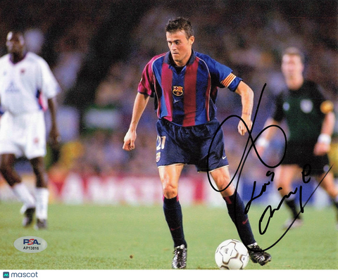 Luis Enrique Signed 8x10 Photo PSA FC Barcelona Soccer