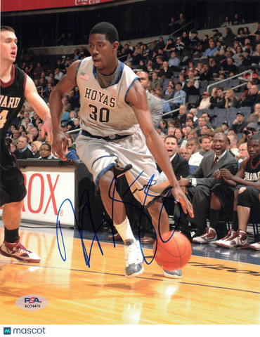 Henry Sims Georgetown Hoyas Signed Basketball 8x10 Photo PSA