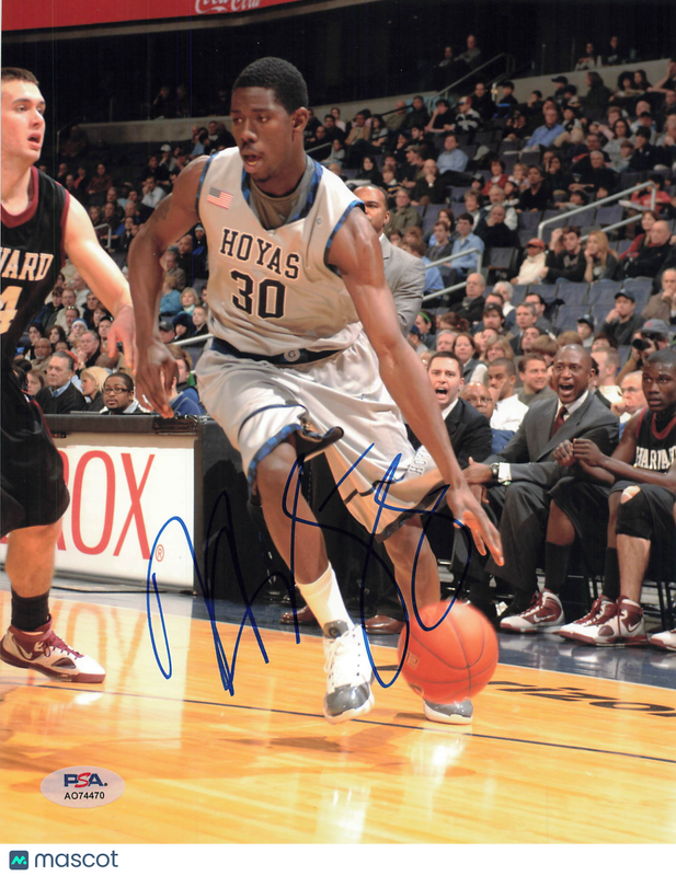 Henry Sims Georgetown Hoyas Signed Basketball 8x10 Photo PSA