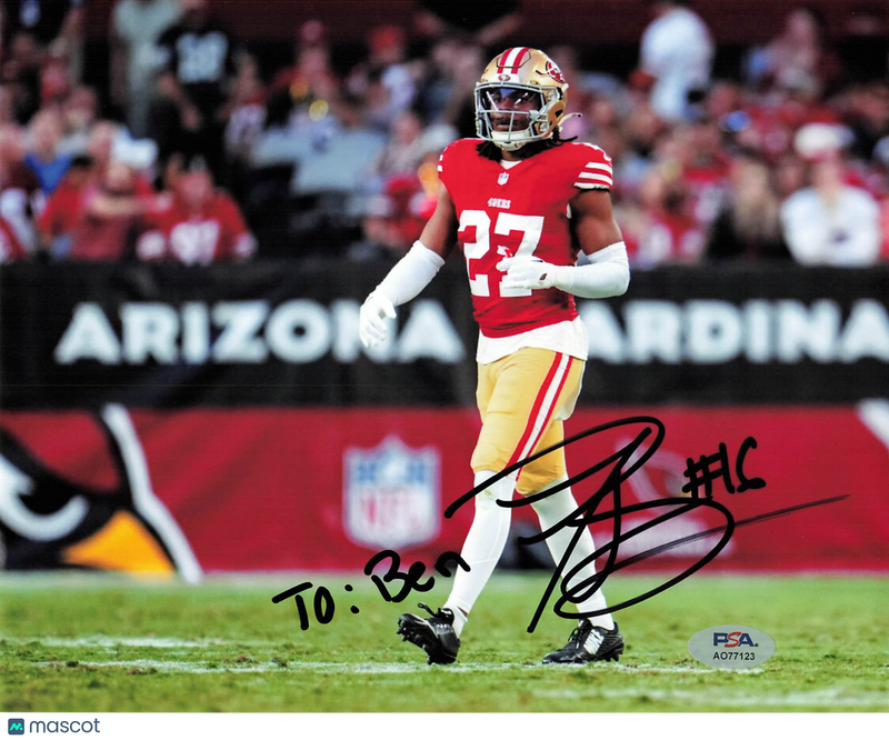 Ji’Ayir Brown Signed San Francisco 49ers Football 8x10 Photo PSA Autographed