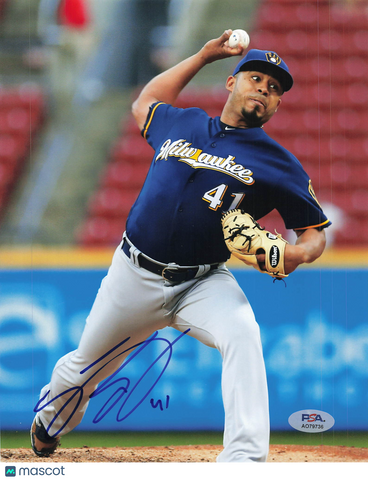 Junior Guerra Milwaukee Brewers Signed 8x10 Photo PSA