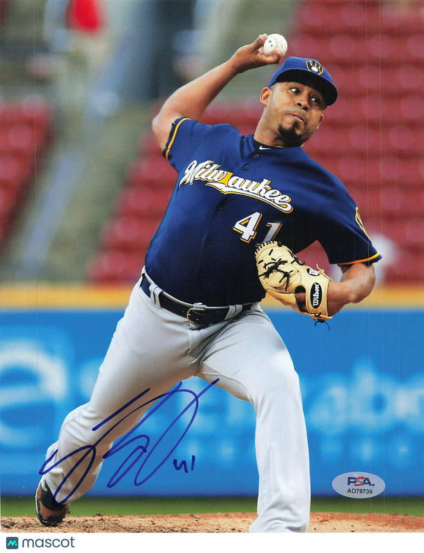 Junior Guerra Milwaukee Brewers Signed 8x10 Photo PSA