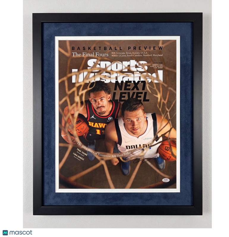Luka Doncic Dallas Mavericks Signed Basketball 16x20 Custom Framed Photo PSA
