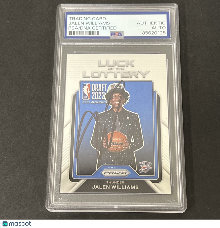 2022-23 Panini Prizm #1 Jalen Williams Luck Of The Lottery signed card PSA OKC