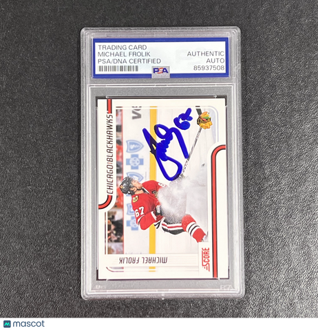 2011-12 Panini Score #114 Michael Frolík Signed Card Auto PSA Slabbed Blackhawks