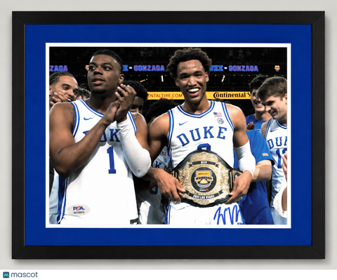 Wendell Moore Duke Blue Devils Signed Basketball 8x10 Custom Framed Photo PSA