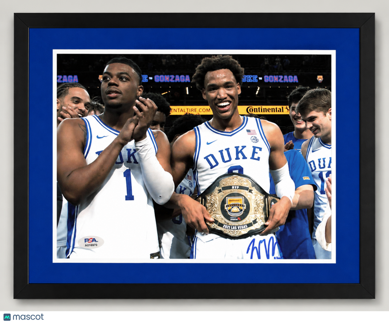 Wendell Moore Duke Blue Devils Signed Basketball 8x10 Custom Framed Photo PSA