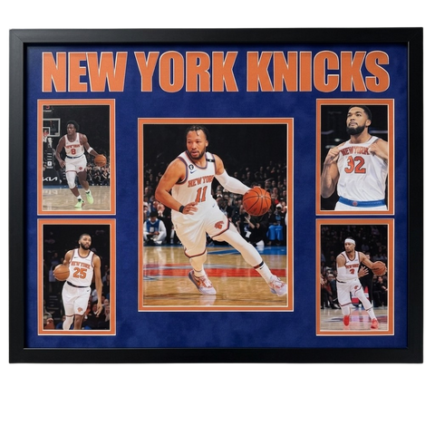 New York Knicks Core Five Framed Display Brunson Bridges Towns Hart Anunoby