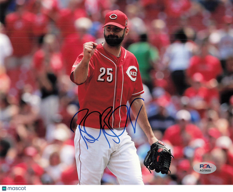 Burke Badenhop Cincinnati Reds Signed 8x10 Photo PSA