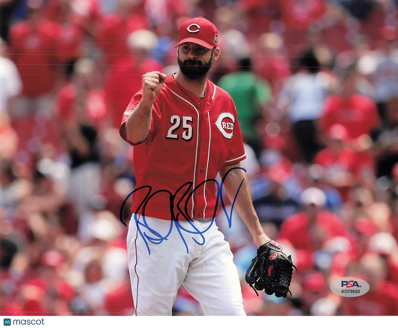 Burke Badenhop Cincinnati Reds Signed 8x10 Photo PSA