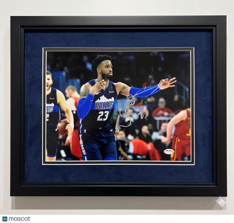 Wesley Matthews Dallas Mavericks Signed Basketball 11x14 Custom Framed Photo PSA