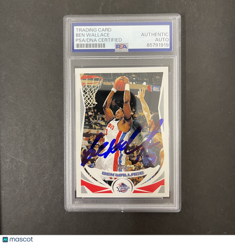 Ben Wallace 2004 Topps #9 Signed Card PSA Autographed