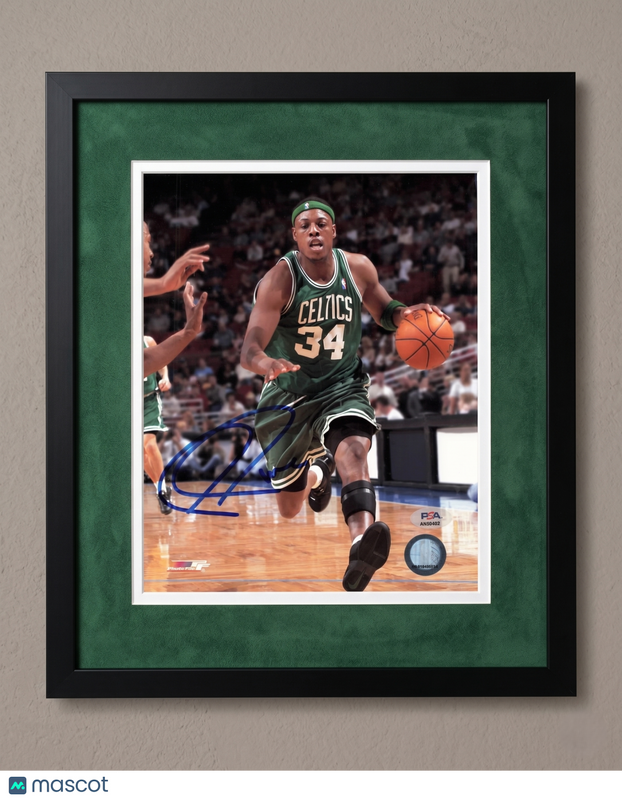 Paul Pierce Boston Celtics Signed Basketball 8x10 Custom Framed Photo PSA