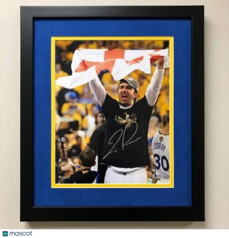 Zaza Pachulia Golden State Warriors Signed 11x14 Custom Framed Photo BAS