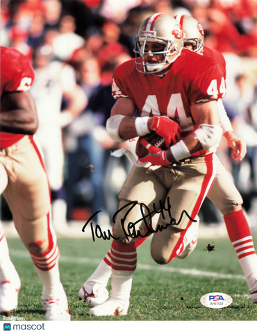 Tom Rathman Signed San Francisco 49ers Football 8x10 Photo PSA Autographed