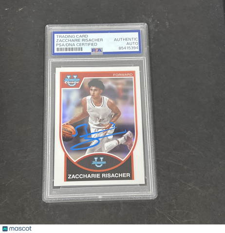 Zaccharie Risacher 2024 Topps Bowman chrome university#07B-25 Signed Card PSA Autographed