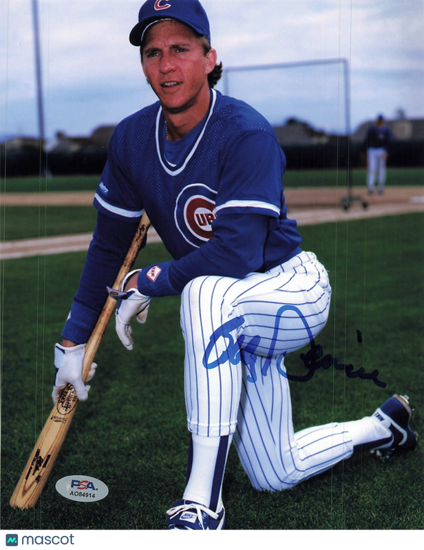 Bob Dernier Chicago Cubs Signed 8x10 Photo PSA