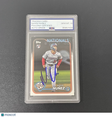 2024 Topps #US267 Nasim Nunez Signed Card Auto 10 PSA Slabbed Nationals