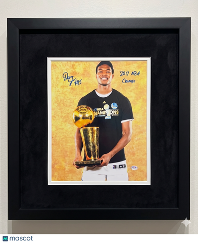 Damian Jones Golden State Warriors Signed 11x14 Custom Framed Photo PSA