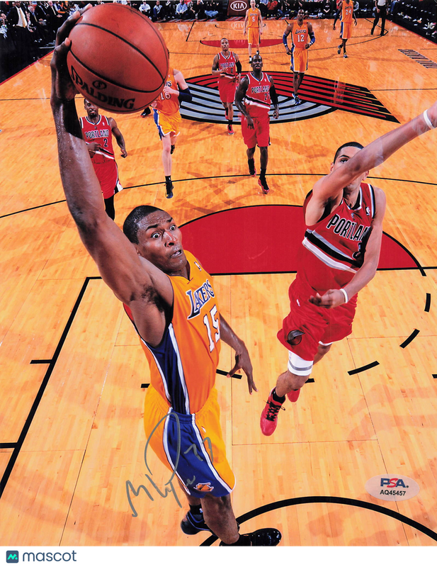 Ron Artest Los Angeles Lakers Signed Basketball 8x10 Photo PSA