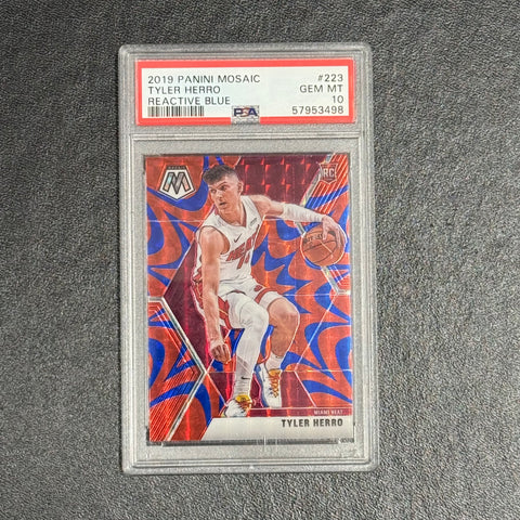 2019 Panini Mosaic Reactive Blue#223 Tyler Herro PSA 10