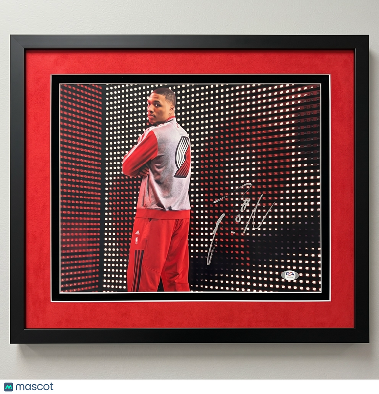 Damian Lillard Portland Trail Blazers Signed 11x14 Custom Framed Photo PSA