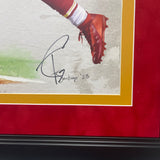 Patrick Mahomes Custom Framed Lithograph Signed by artist Tony Santiago