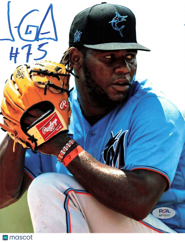 Jarlin Garcia Miami Marlins Signed 8x10 Photo PSA