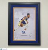 Stephen Curry Custom Framed Lithograph Signed by artist Tony Santiago Warriors