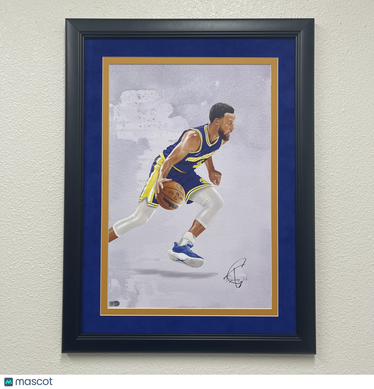 Stephen Curry Custom Framed Lithograph Signed by Artist Tony Santiago Warriors