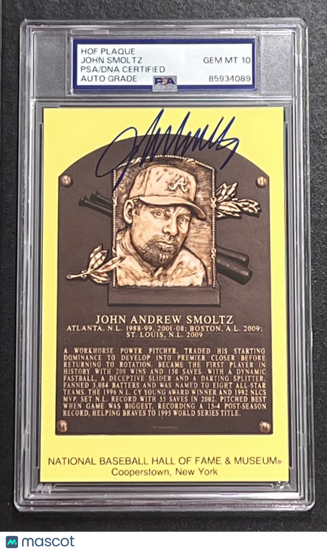 2021 National Baseball Hall of Fame #C38604 John Smoltz Signed Card Auto 10 PSA
