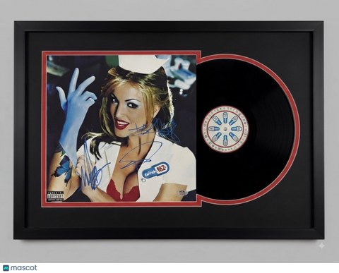 Travis Barker, Tom DeLonge, Mark Hoppus signed Enema of the State Framed Vinyl