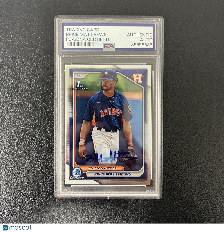 2024 Topps 1st Bowman Chrome#BCP-69 Brice Matthews Signed Card PSA Astros