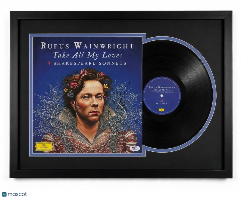 Rufus Wainwright Signed Take All My Loves Custom Framed Vinyl Album PSA