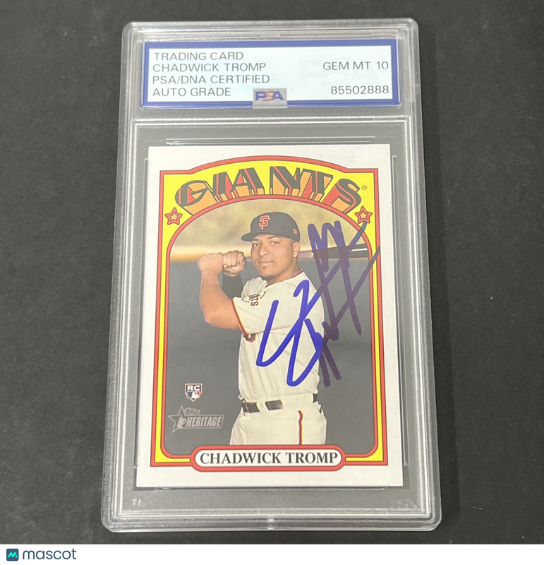 2021 Topps Heritage #631 Chadwick Tromp signed card PSA Auto 10