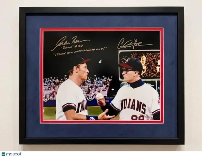 Charlie Sheen and Corbin Bernsen Indians Signed 16x20 Custom Framed Photo PSA