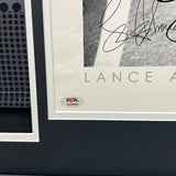Lance Armstrong Custom Framed Jersey Display with Signed Poster PSA Authentic