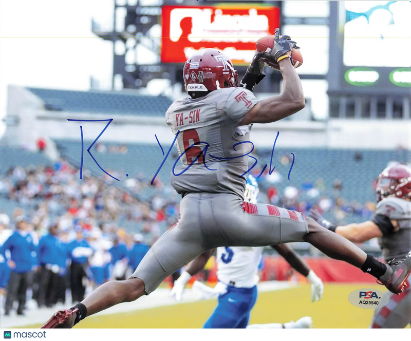 Rock Ya-Sin Signed Temple Owls Football 8x10 Photo PSA Autographed
