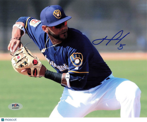 Jonathan Villar Milwaukee Brewers Signed 8x10 Photo PSA