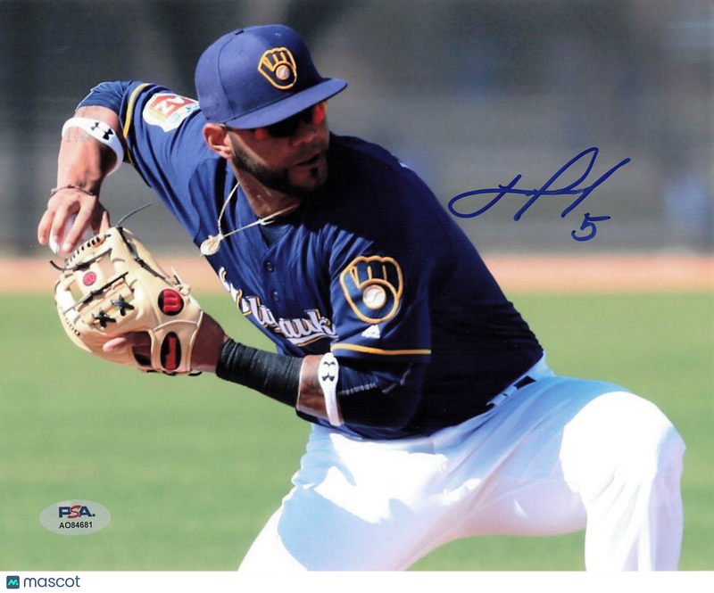 Jonathan Villar Milwaukee Brewers Signed 8x10 Photo PSA