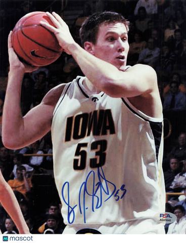 Seth Gorney Iowa Hawkeyes Signed Basketball 8x10 Photo PSA