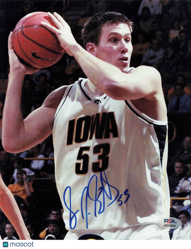 Seth Gorney Iowa Hawkeyes Signed Basketball 8x10 Photo PSA