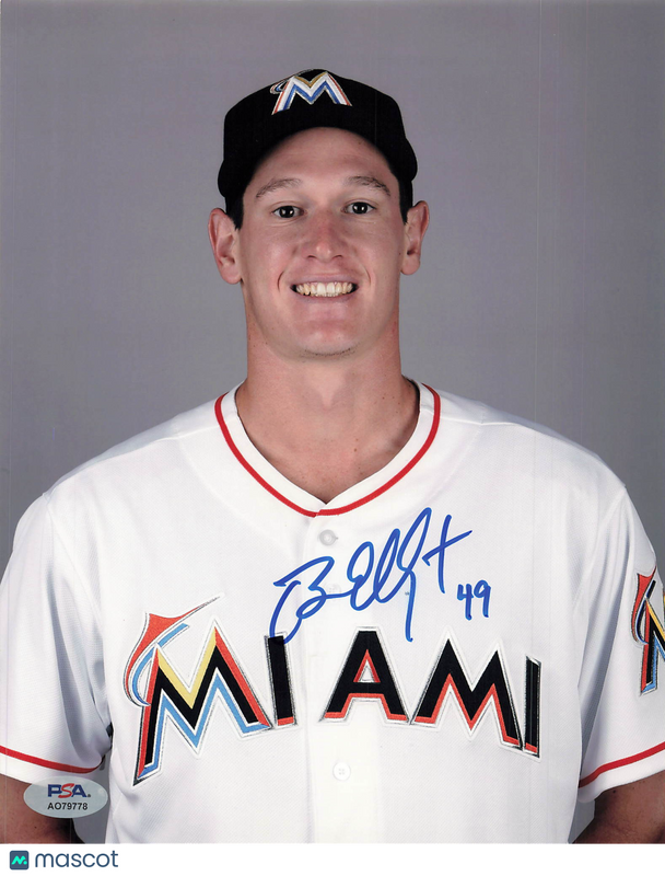 Brian Ellington Miami Marlins Signed 8x10 Photo PSA