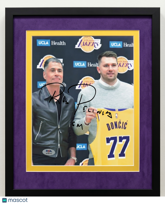 Rob Pelinka Los Angeles Lakers Signed Basketball 8x10 Custom Framed Photo PSA