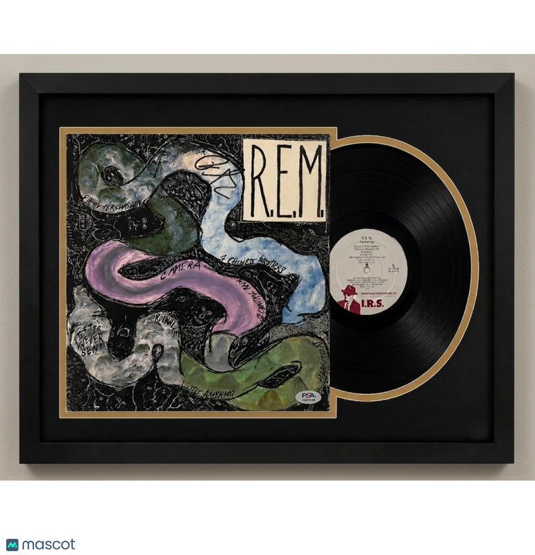 Peter Buck Signed Reckoning Custom Framed Vinyl Album PSA Auth