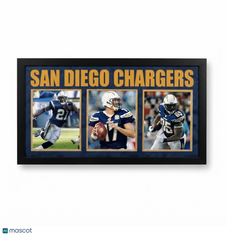 LaDainian Tomlinson Philip Rivers Antonio Gates 3-Photo Framed Display Chargers