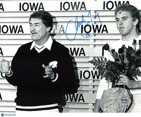Chuck Long Signed Iowa Hawkeyes Football 8x10 Photo PSA Autographed